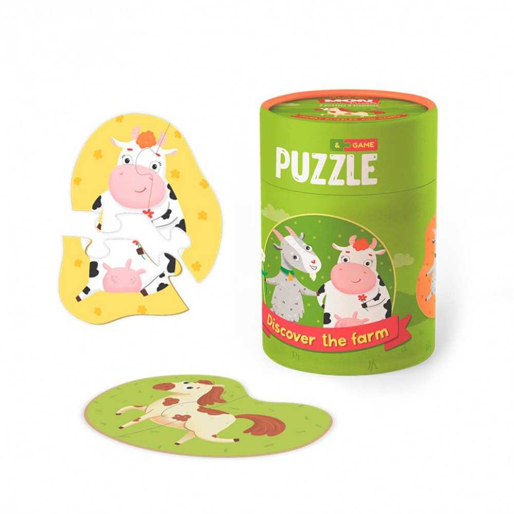 Детский развивающий пазл "Кто живет на ферме" Mon Puzzle 200107, 2 пазла по 2 элемента