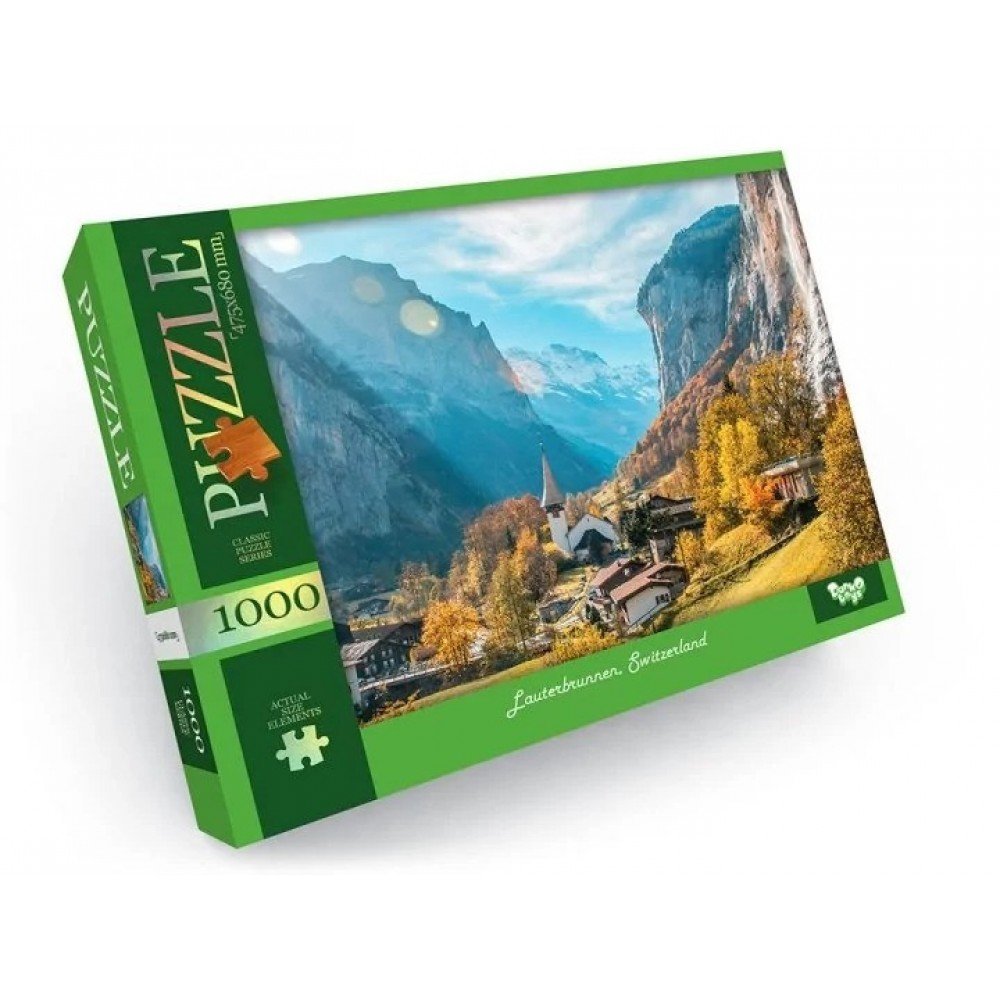 Пазл "Lauterbrunnen, Switzerland" Danko Toys C1000-12-07, 1000 эл.