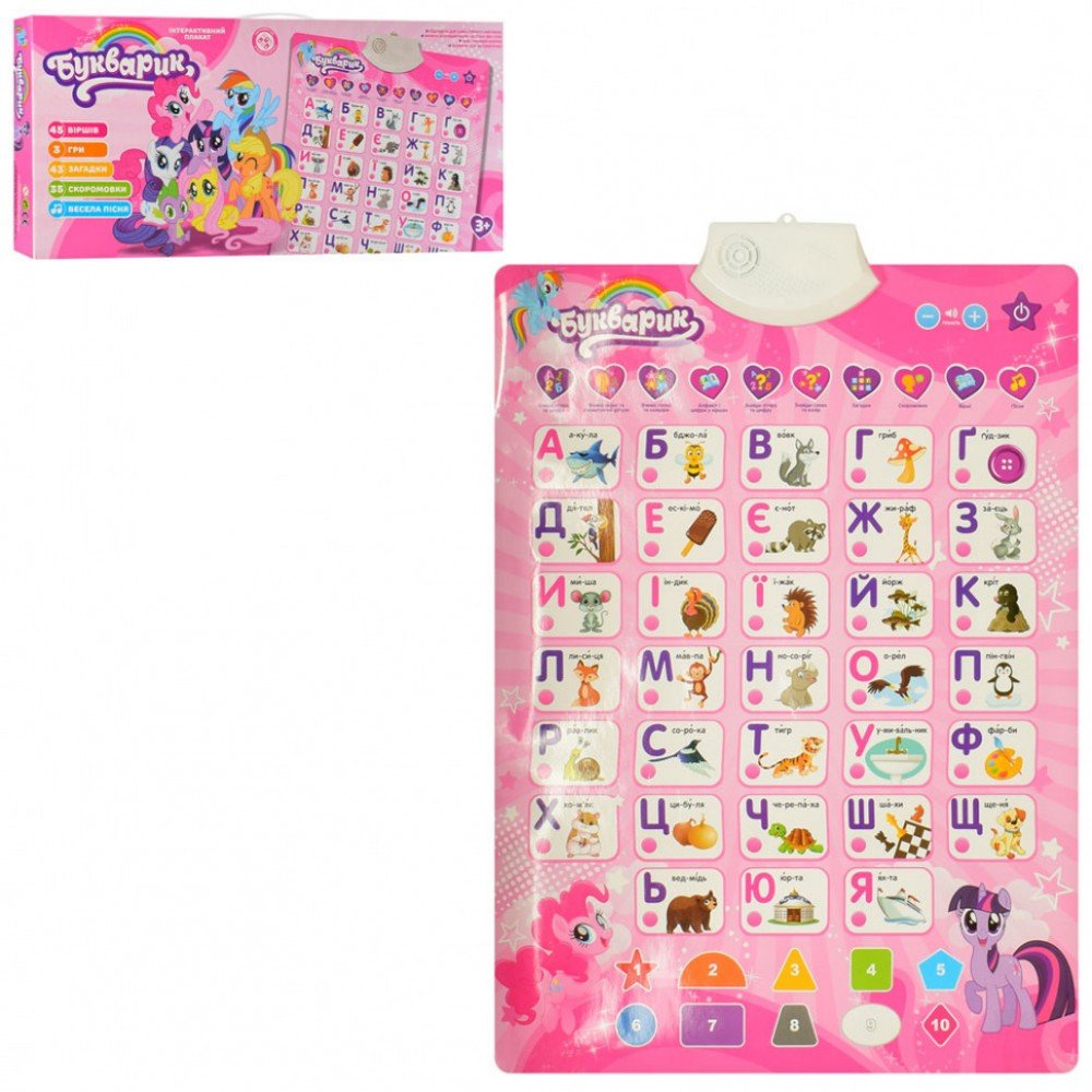 Обучающий Плакат Little Pony X15607 на укр языке 