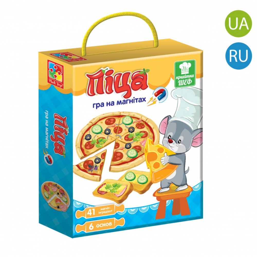 Детская настольная игра Вкусности VT3004 магнитная "Пицца" укр