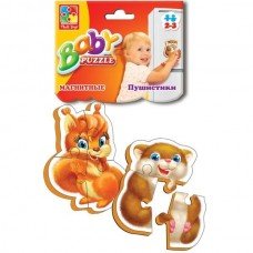 Магнитные беби пазлы "Пушистики" VT3208-04, 2 пазла, 9 деталей.