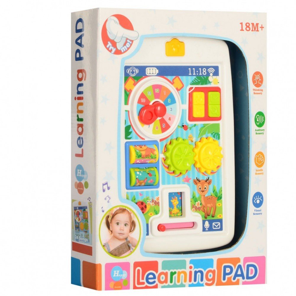 Игрушечный планшет 65080, часы, трещотка, со звуковыми эффектами