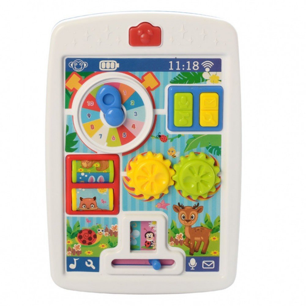 Игрушечный планшет 65080, часы, трещотка, со звуковыми эффектами