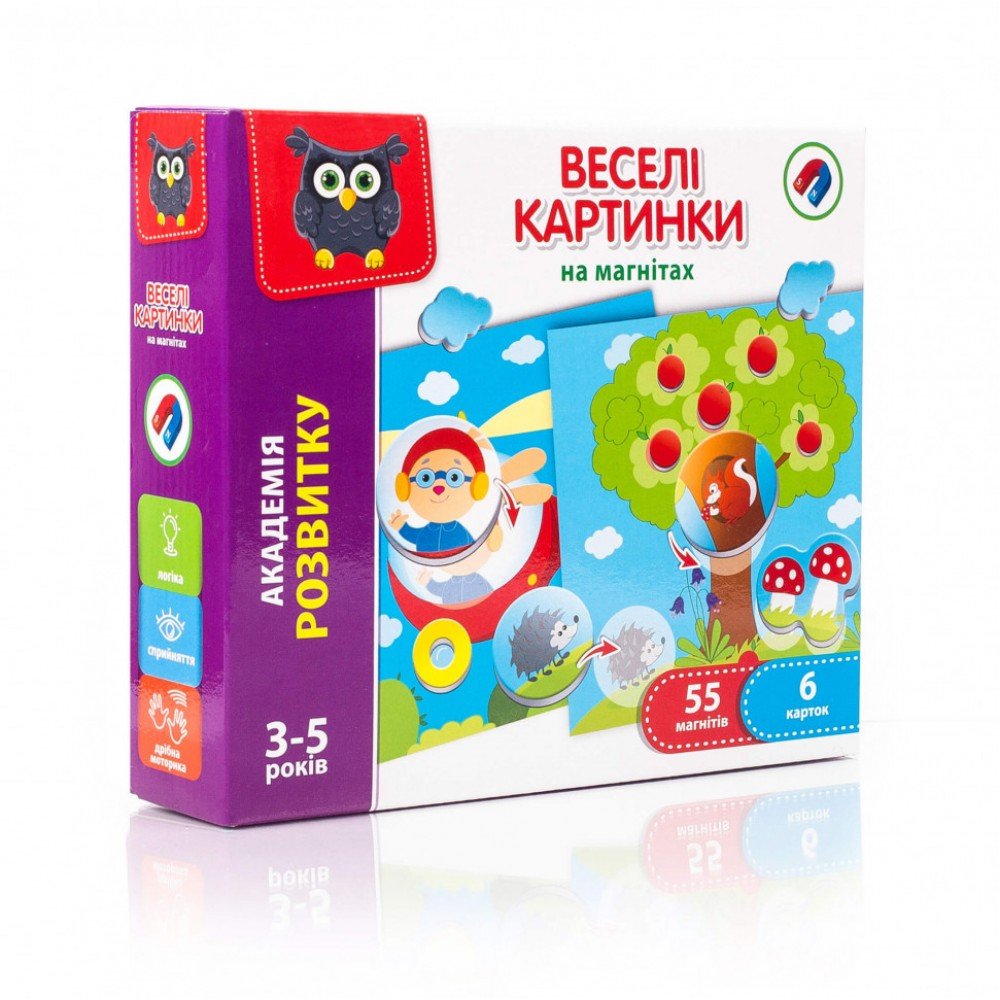 Магнитная игра для досточки VT5422 на укр языке "Веселые картинки" VT5422-06 укр