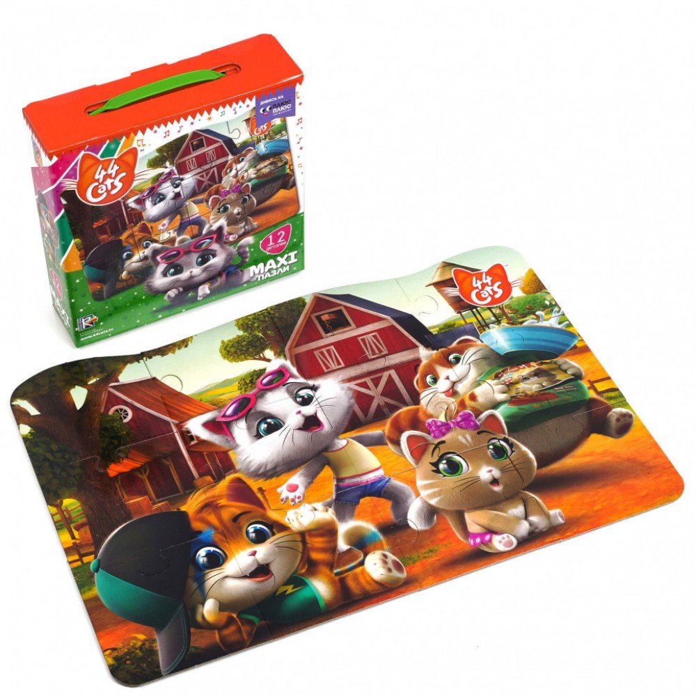 Игра настольная "Макси пазлы 44 Cats" VT1722-01, 12 деталей