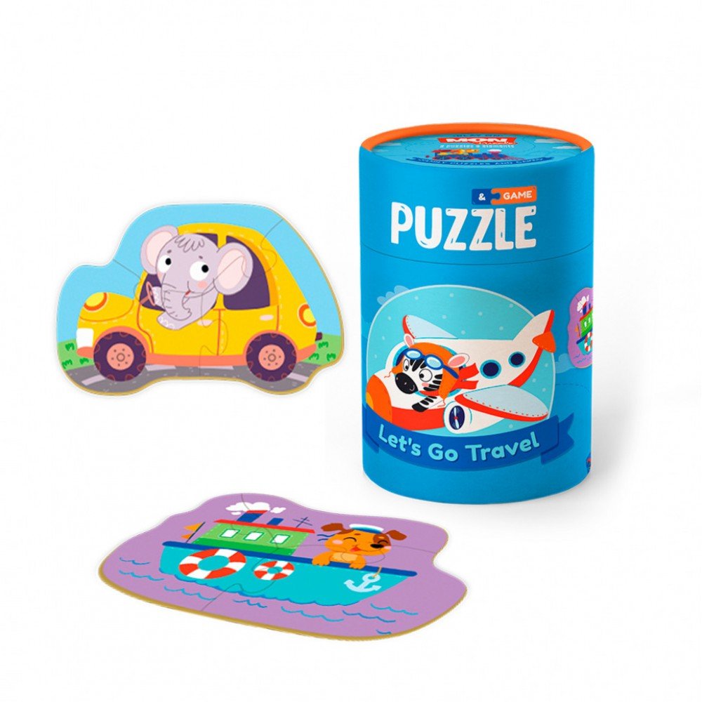 Детский развивающий пазл с игрой "Путешествуем!" Mon Puzzle 200106, 2 пазла по 2 элемента
