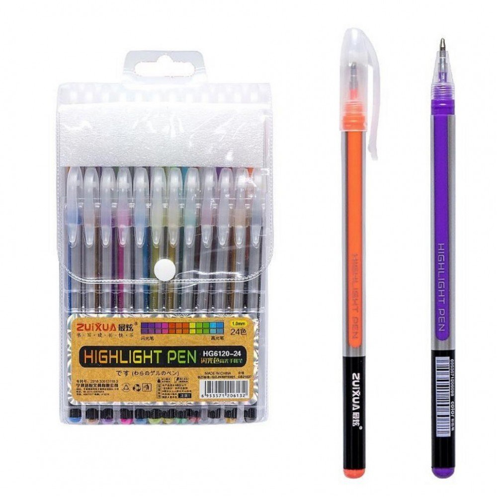 Набор гелевых ручек "Highlight Pen" HG6120-24, 24 цвета