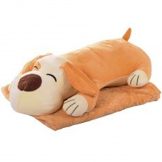 Мягкая игрушка-плед HB09 собака 60 см плед 175*100 Оранжевый