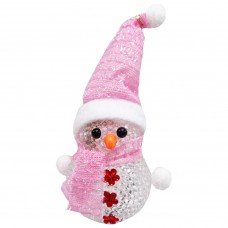 Ночник новогодний "Снеговичок" СХ-4-02 LED 15 см, розовый