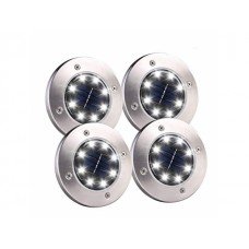 Disk light 8 led lampka solarna gruntowa 4szt