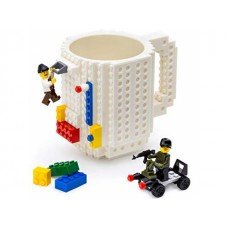 Klockowy kubek + klocki lego biały