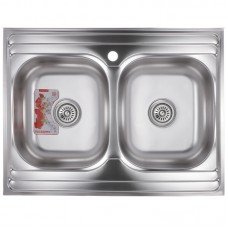 Мойка кухонная ZERIX Z8060B-08-180MD DOUBLE micro decor ZS0611 