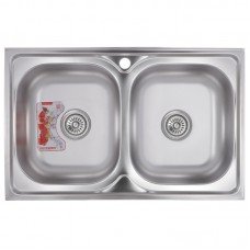 Мойка кухонная ZERIX Z8050D-08-180MD DOUBLE micro decor ZM0613 