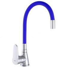 Смеситель для кухни ZERIX SOP7 146 с синим гибким изливом ZX2655 