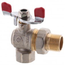 Кран с американкой 1/2" СК красный угловой SK0022 
