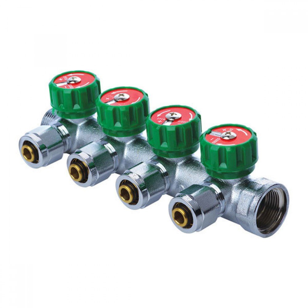 Коллектор вентильный с фитингом KOER KR.1121-4 3/4”x4 WAYS (KR2652)