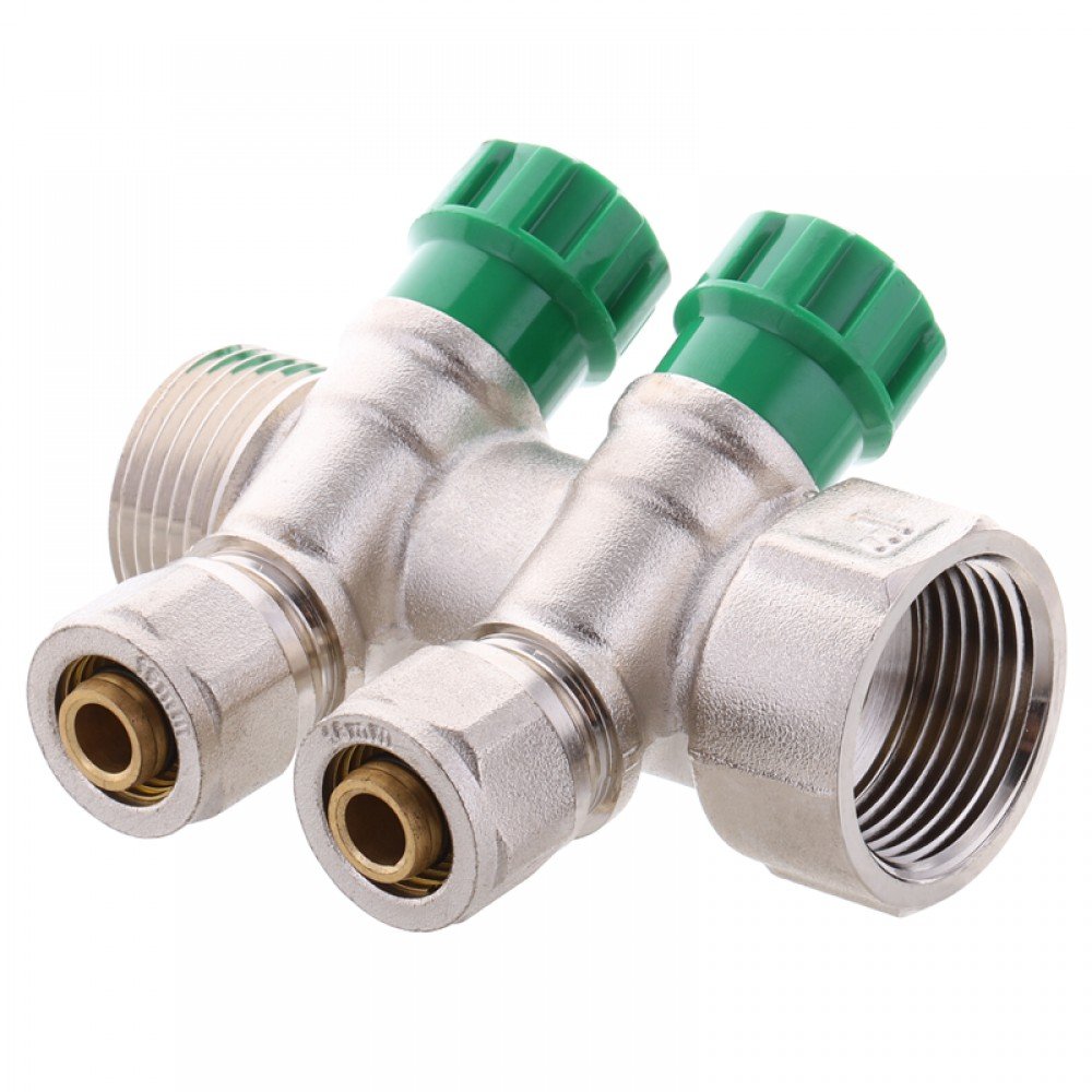 Коллектор вентильный с фитингом KOER KR.1124-2 1”x2 WAYS (KR2832)