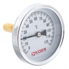 Термометр аксиальный с погружной гильзой KOER KT 671A D=63мм 1/2" KR2899 