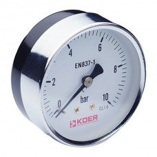Манометр аксиальный KOER KM 611A 0-10 bar , D=63мм, 1/4" KR0212 