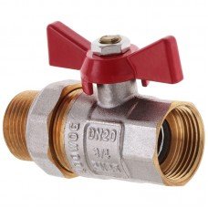 Кран с американкой 3/4" прямой WATERPRO красный WP0152 