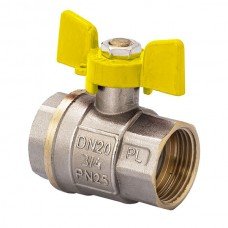 Кран шаровый FERRO PL 3/4" ГГБ ГАЗ art 602 латунный шар FE0560 