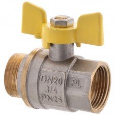 Кран шаровый FERRO PL 3/4" ГШБ ГАЗ art 607 латунный шар FE0561 