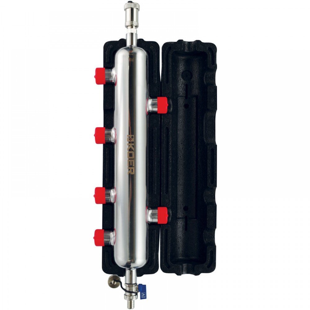 Гидрострелка KOER KR.S1032 4/2 (с воздухоотвод. и дренаж. краном) 1" НР SUS304 (KR2959)