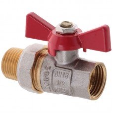 Кран с американкой 1/2" прямой WATERPRO красный WP0151 