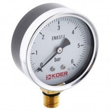 Манометр радиальный KOER KM 610R 0-6 bar , D=63мм, 1/4" KR0204 