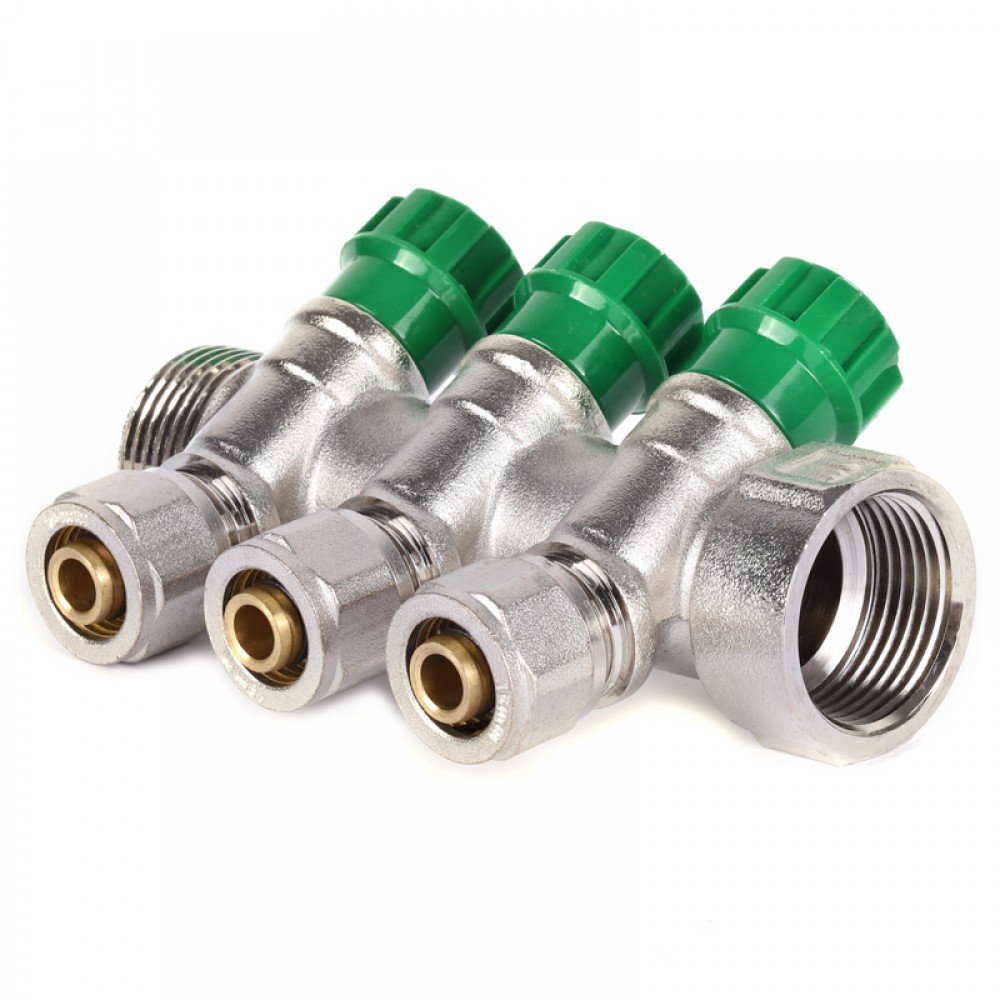 Коллектор вентильный с фитингом KOER KR.1124-3 1”x3 WAYS (KR2833)