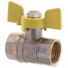 Кран шаровый FERRO PL 1/2" ГГБ ГАЗ art 602 латунный шар FE0559 