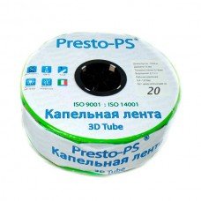 Капельная лента Presto-PS эмиттерная 3D Tube капельницы через 20 см, расход 2 7 л/ч, длина 1000 м 3D-20-1000