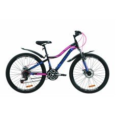 Велосипед 26" Discovery KELLY DD 2020 черно-малиновый с голубым OPS-DIS-26-260