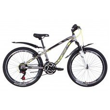 Велосипед 24" Discovery FLINT AM Vbr 2021 серебристо-черный с оранжевым OPS-DIS-24-240