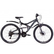 Велосипед ST 26" Discovery CANYON AM2 DD с крылом Pl 2022 (черно-серый (м)) OPS-DIS-26-444