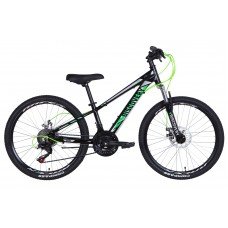 Велосипед 24" Discovery QUBE AM DD 2021 черно-зеленый OPS-DIS-24-267