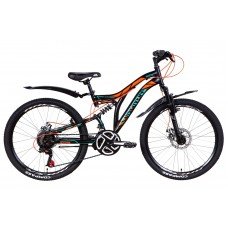 Велосипед 24" Discovery ROCKET DD 2021 черно-оранжевый с бирюзовым м OPS-DIS-24-253