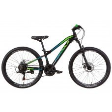 Велосипед AL 26" Formula BLACKWOOD AM DD рама- " 2021 (черно-зеленый с синим) OPS-FR-26-486