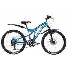 Велосипед в коробке 24" Discovery GALACTIK AM2 DD ST с крылом Pl 2021 синий с желтым RET-DIS-24-048