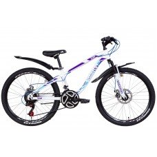 Велосипед 24" Discovery FLINT AM DD 2021 бело-фиолетовый с синим OPS-DIS-24-245