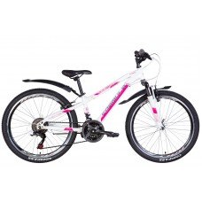 Велосипед ST 24" Formula FOREST AM Vbr с крылом Pl 2022 (бело-розовый) OPS-FR-24-340