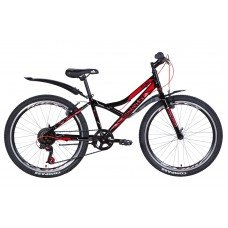 Велосипед 24" Discovery FLINT 2021 (черно-красный с серым) OPS-DIS-24-225