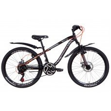 Велосипед 24" Discovery FLINT AM DD 2021 черно-серый с оранжевым м OPS-DIS-24-242