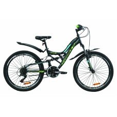 Велосипед 24" Formula ATLAS Vbr 2020 антрацитово-зеленый с бирюзовым м OPS-FR-24-195