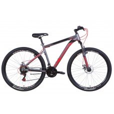 Велосипед 29" Discovery TREK DD 2021 графитово-черный с красным м OPS-DIS-29-103