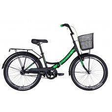 Велосипед 24" Formula SMART с корзиной 2021 черно-зеленый м OPS-FR-24-244