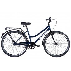 Велосипед ST 28" SPACE -049 тормозная рама- " с багажником задн St с крылом St 2024 (синий) OPS-SP-28-001