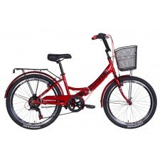 Велосипед 24" Formula SMART с корзиной, трещётка 2021 (вишневый) OPS-FR-24-242