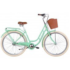 Велосипед ST 28" Dorozhnik RETRO планет. с багажником зад St, с крылом St, с корзиной Pl 2022 SHIMANO NEXUS (светло-зеленый (м)) OPS-D-28-309