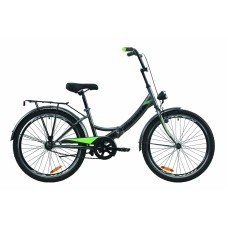 Велосипед 24" Formula SMART с фонарём 2020 серо-зелёный с черным м OPS-FR-24-233